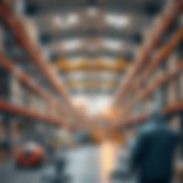 Logistics operations within a warehouse highlighting efficiency