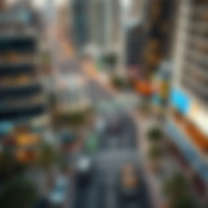 Aerial view of the vibrant lifestyle around Sheikh Zayed Road