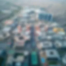 Aerial perspective of Expo City Valley showcasing its architectural brilliance and layout.