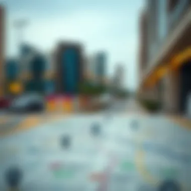 A map highlighting key locations in Al Barsha for potential shop rentals.