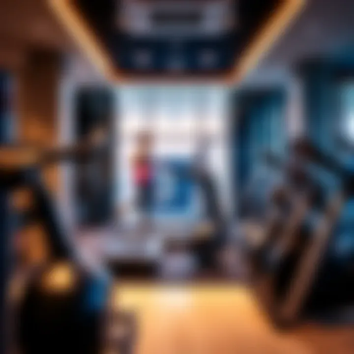 Interior view of Fitness First BurJuman Centre showcasing fitness equipment