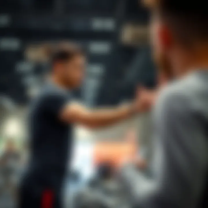 Personal trainer guiding a client at Fitness First BurJuman Centre