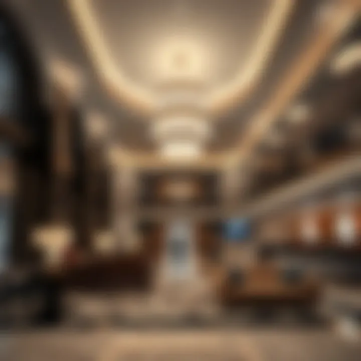 Luxurious hotel lobby interior in Dubai Creek