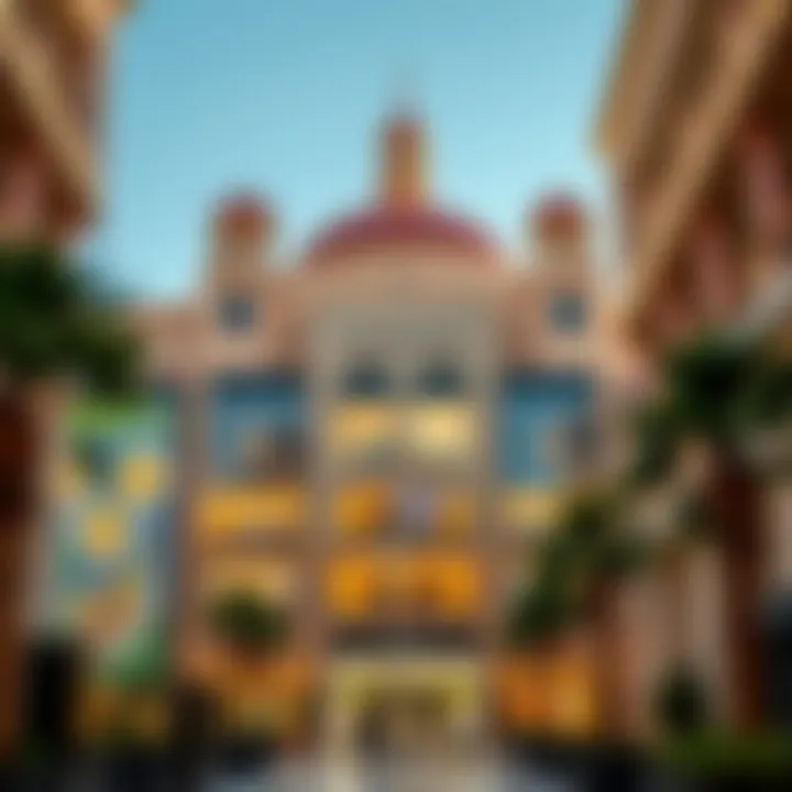 Exterior view of Ibn Battuta Mall showcasing its unique architectural style