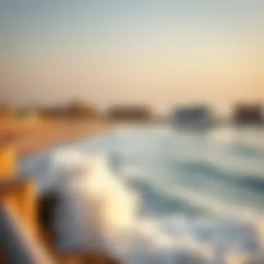 Coastal view of Intercontinental Al Aqah with waves crashing on the shore