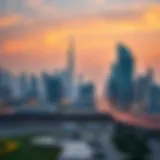 Dubai Skyline: A Blend of Tradition and Modernity A panoramic view of iconic Dubai skyline showcasing modern architecture