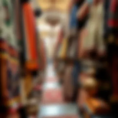 Exquisite Traditional Textiles in Meena Bazaar A collection of traditional textiles available for purchase