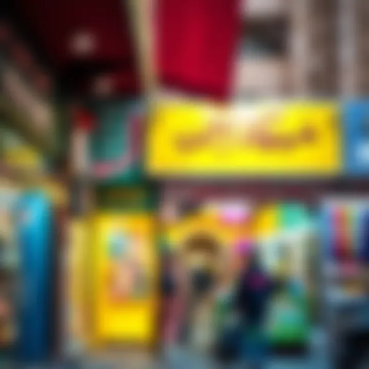 Colorful Shopfronts of Meena Bazaar Vibrant storefronts showcasing a variety of goods at Meena Bazaar