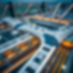 Aerial view of Dubai Metro station showcasing modern architecture