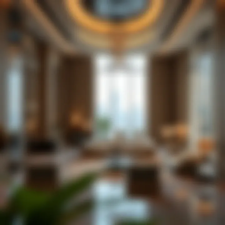 Interior Lobby of Nassima Tower Interior lobby of Nassima Tower illustrating luxury and elegance