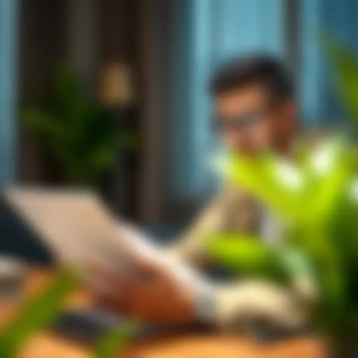 CV Review Session Job seeker reviewing CV with a laptop