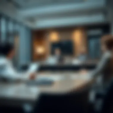 Interview Preparation Panel Interview preparation with a panel in an office