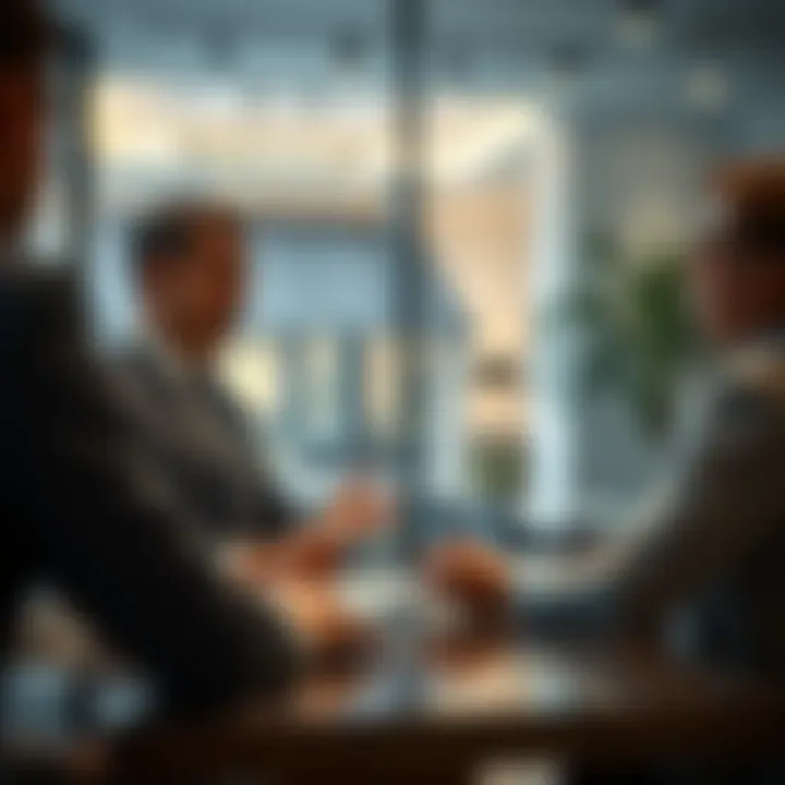 Real estate agent discussing property with clients