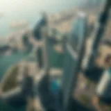 Aerial view of One Tower Business Bay showcasing its unique architecture