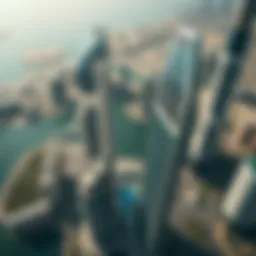 Aerial view of One Tower Business Bay showcasing its unique architecture