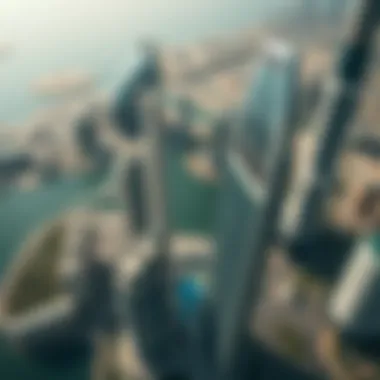 Aerial view of One Tower Business Bay showcasing its unique architecture