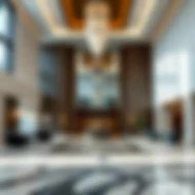Interior lobby of One Tower Business Bay highlighting luxury design elements