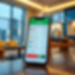 Modern banking interface on a smartphone