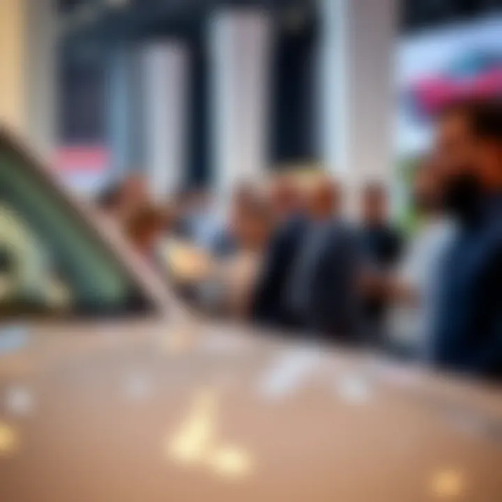 Potential Buyers at Orion Vehicle Exhibition A gathering of potential buyers examining various Orion vehicle models