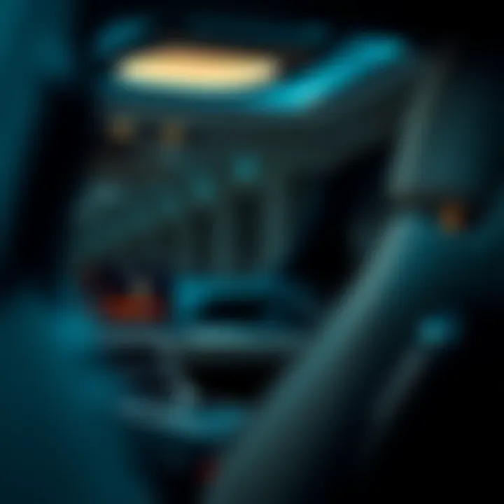 Luxury Interior Features of Orion Vehicle A close-up of the Orion vehicle's interior features highlighting luxury and technology