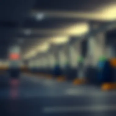 Modern Parking Facility with Payment Machines Modern parking facility in Dubai with payment machines