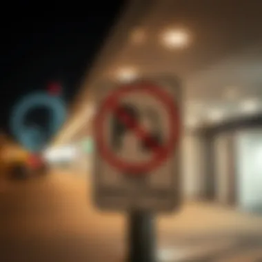 Parking Fee Regulations Sign in Dubai Sign indicating parking fee regulations in Dubai