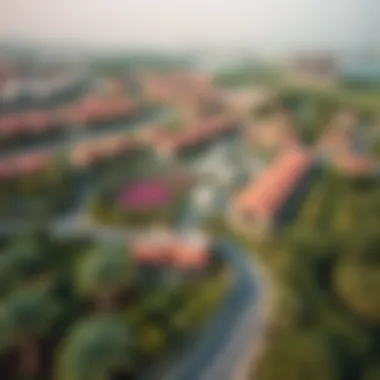 Community Integration with Nature at Petalz Aerial view of the Petalz community surrounded by green spaces