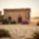 A tranquil desert scene representing cultural heritage