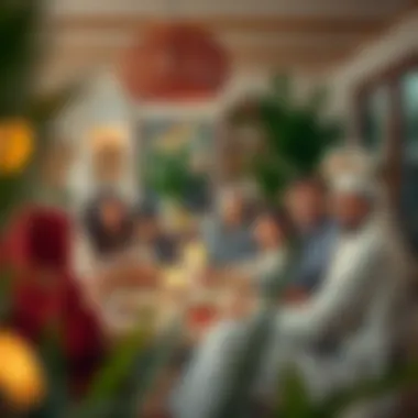 Family Gatherings during Holidays A serene family gathering during a holiday