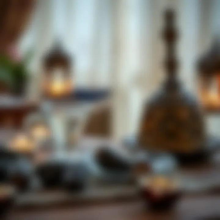 Traditional dates and water for breaking fast