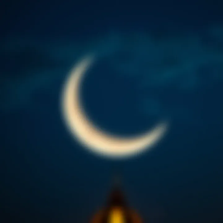 Crescent Moon Signifying Ramadan Crescent moon representing the holy month