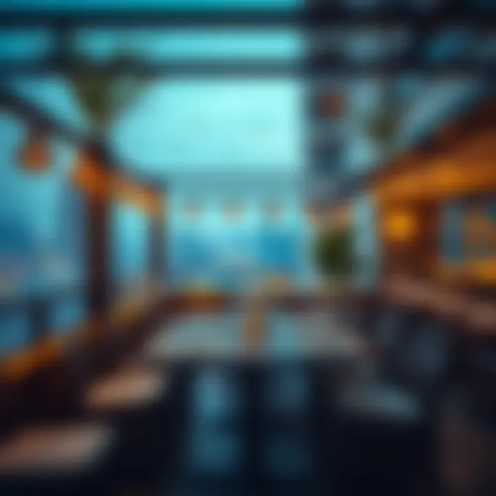 Charming outdoor seating area with cityscape backdrop