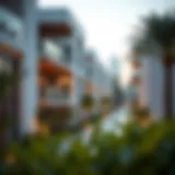 Tranquil residential area in Dubai showcasing modern architecture