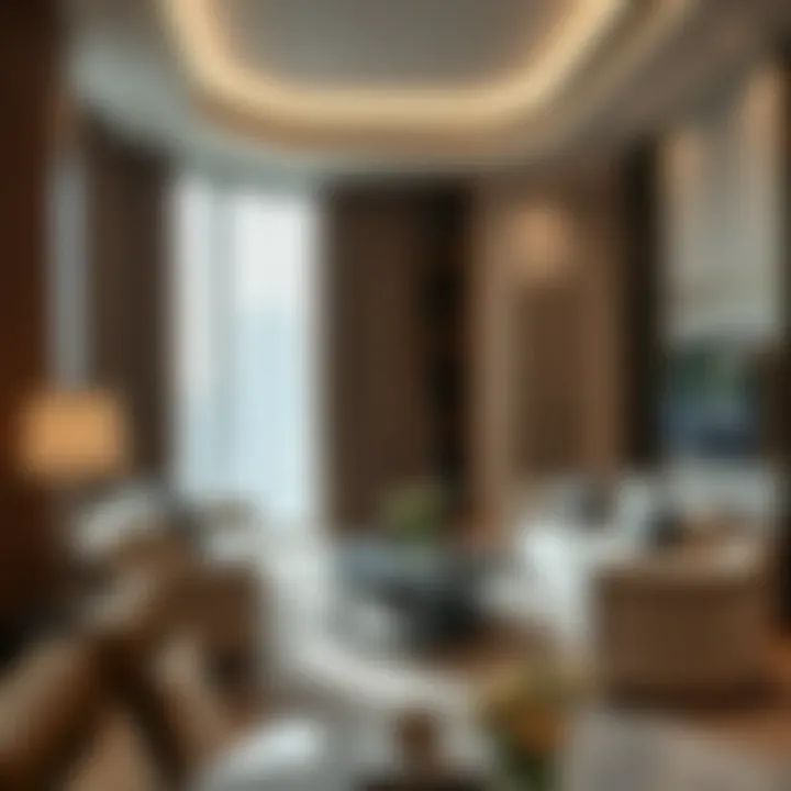 Interior view of a luxury apartment in the Silver Tower Cluster displaying elegant design