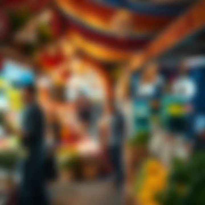 Vibrant Market Scene in Springs Meadows A vibrant market scene in Springs Meadows reflecting the local lifestyle and community engagement.