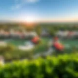 A panoramic view of Springs Meadows showcasing its lush greenery and elegant architecture.