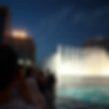 Crowd Enjoying the Dubai Fountain Show Crowd Enjoying the Dubai Fountain Show