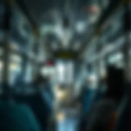 Interior view of a bus with passengers