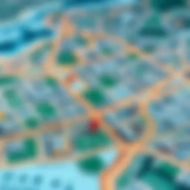 Map highlighting strategic locations of business parks in Dubai