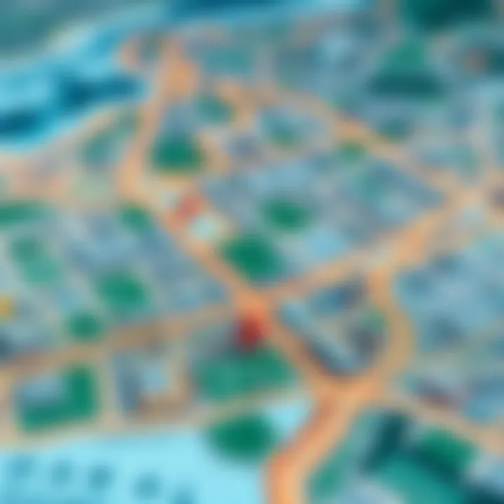 Map highlighting strategic locations of business parks in Dubai