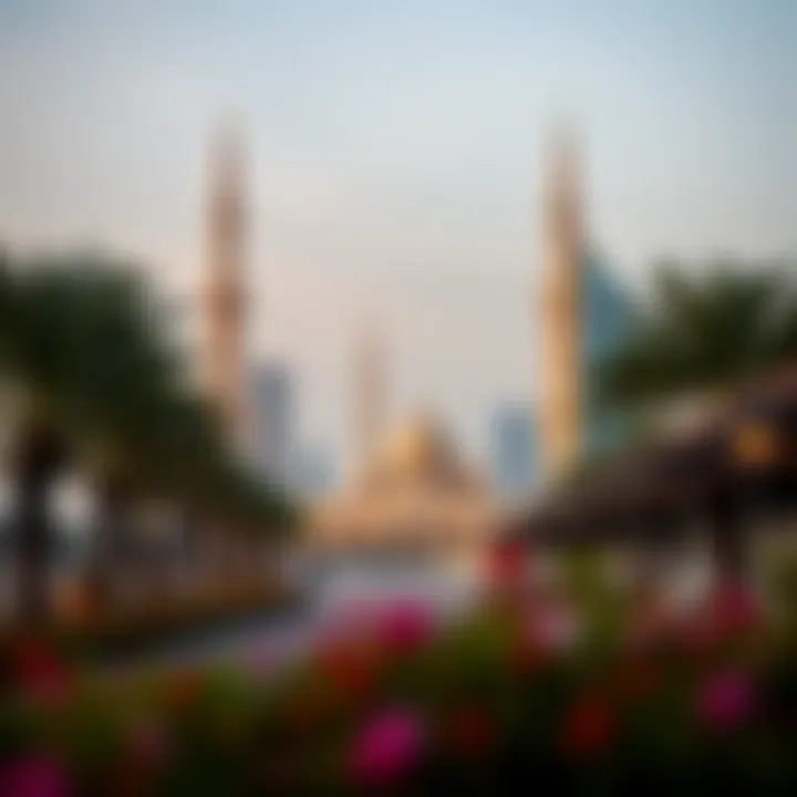 A scenic view of Abu Dhabi's landmarks during a holiday