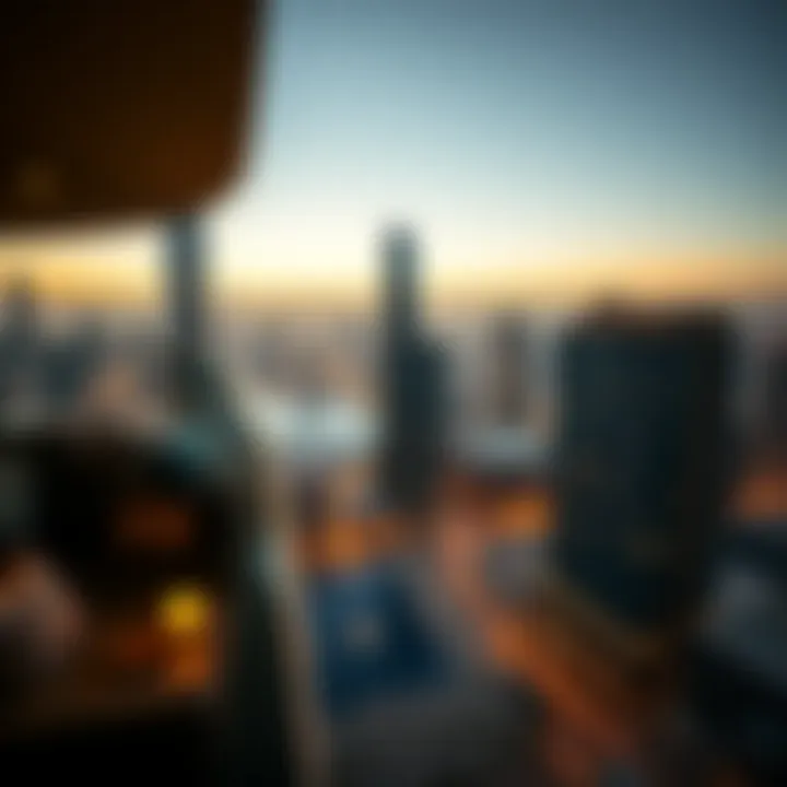 Panoramic view of Downtown Dubai skyline