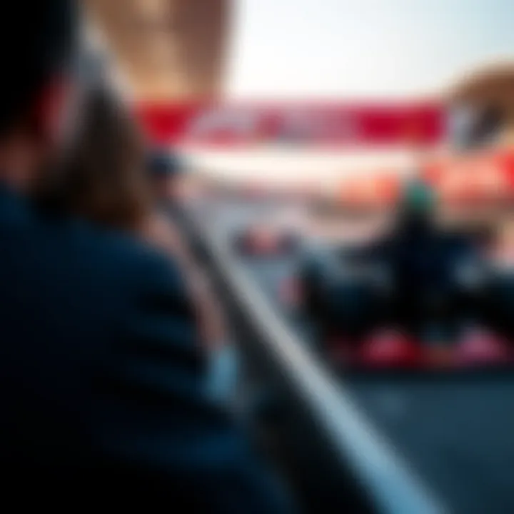 Thrilling Race Experience at Yas F1 Track Spectators enjoying a thrilling race at Yas F1 Track